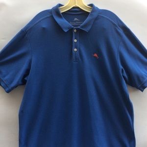Tommy Bahama Men Polo Large Blue 100% Pima Cotton